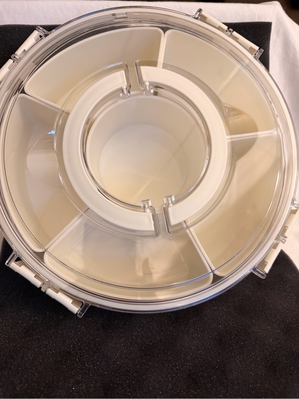 Clear & Cream Rotating Snack Server - Home Storage & Organization
